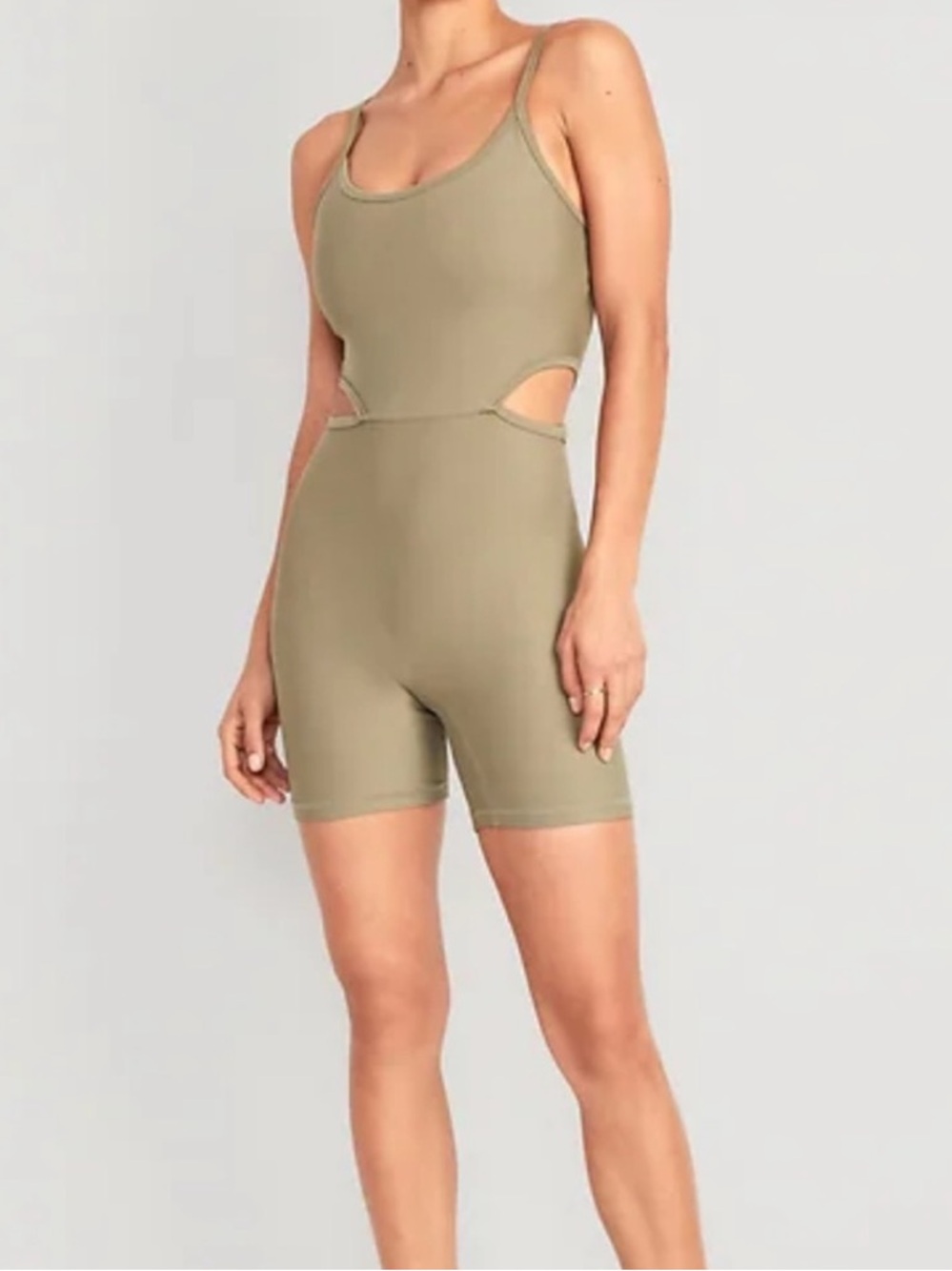NWT Old Navy PowerSoft Cutout Waist biker short Jumpsuit romper